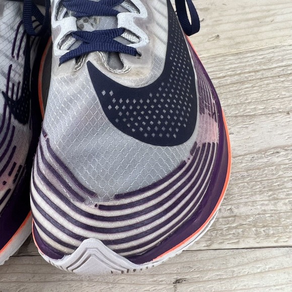 Nik Shoes Womens 6 Gray Zoom Fly SP Running Purple Orange AA3172-500 Athletic - Picture 7 of 16
